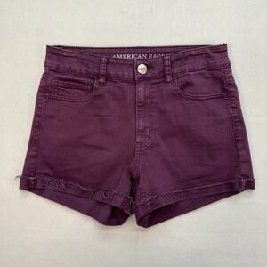American Eagle High Rise Shortie WMN 8 Maroon Super Super Stretch Live Your Life